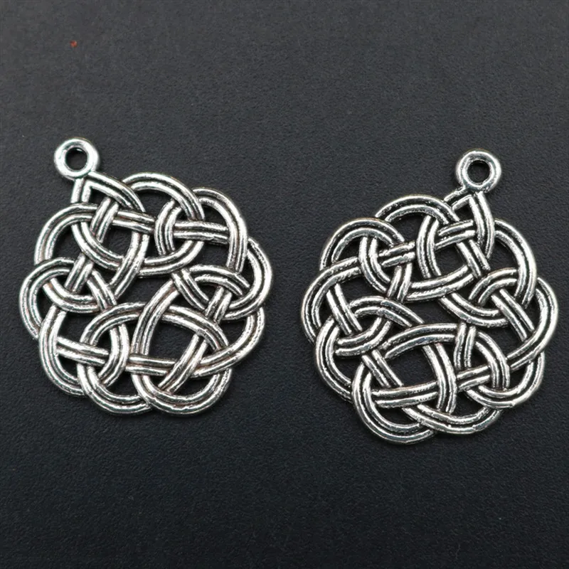 

WKOUD 8pcs Silver Plated metal rope combined with alloy pendant vintage necklace bracelet DIY handmade jewelry makings A1695