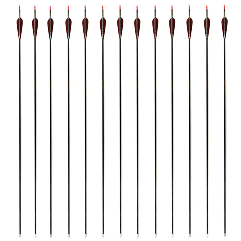 

800 Spine Carbon Arrows 6Pack for Targeting Shooting 28 to 31inch Archery Carbon Arrow Shafts with TPU Vanes For Compound Bows