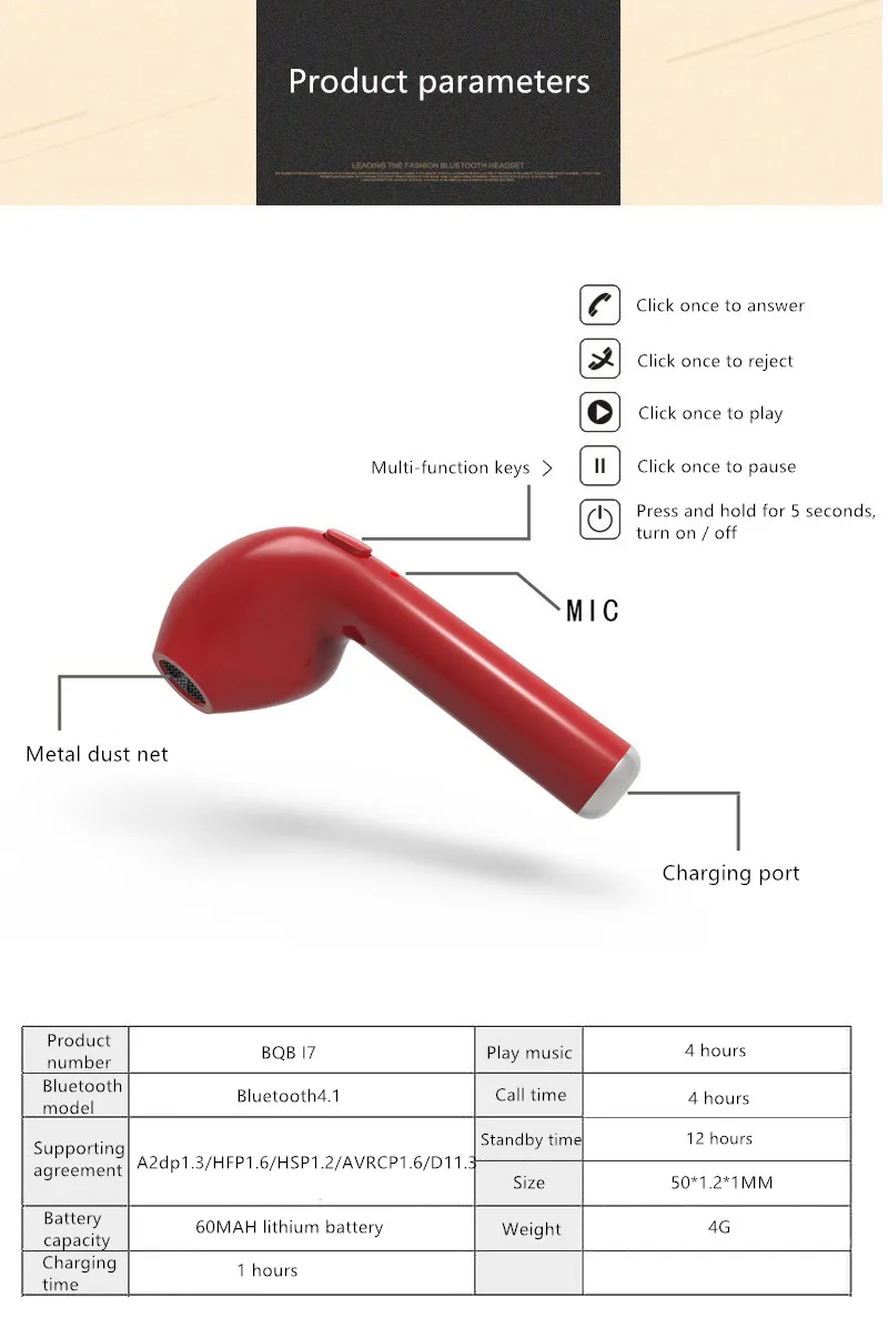 Мини-наушник Одиночная Беспроводная невидимая гарнитура Bluetooth V4.2 стерео гарнитура с микрофоном bluetooth