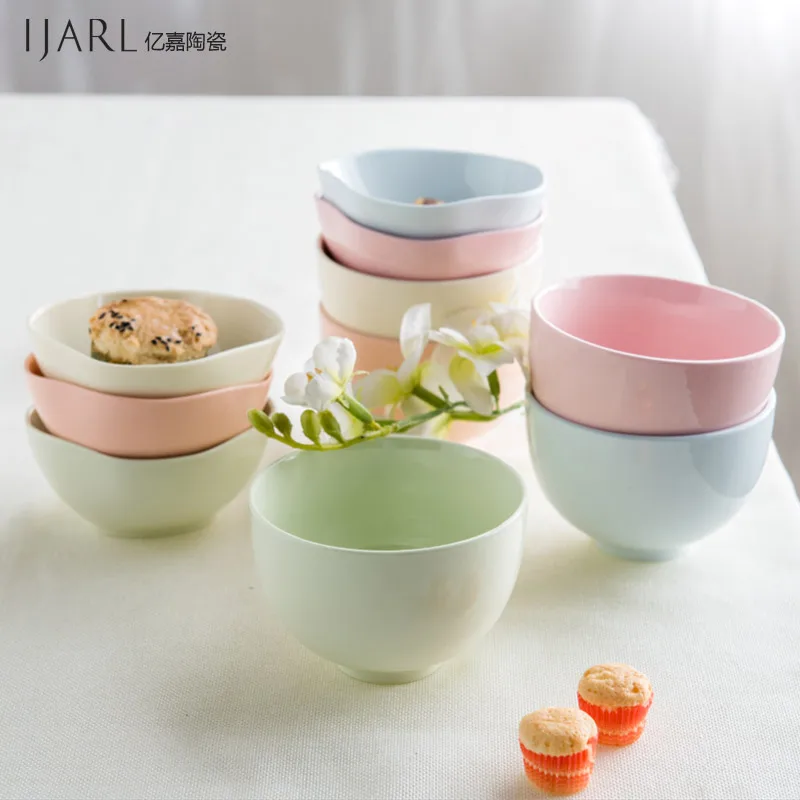 Ijarl Ka billion creative Steamed Rice Korean ceramic bowl dessert 4.5 inch small tableware mud color | Дом и сад