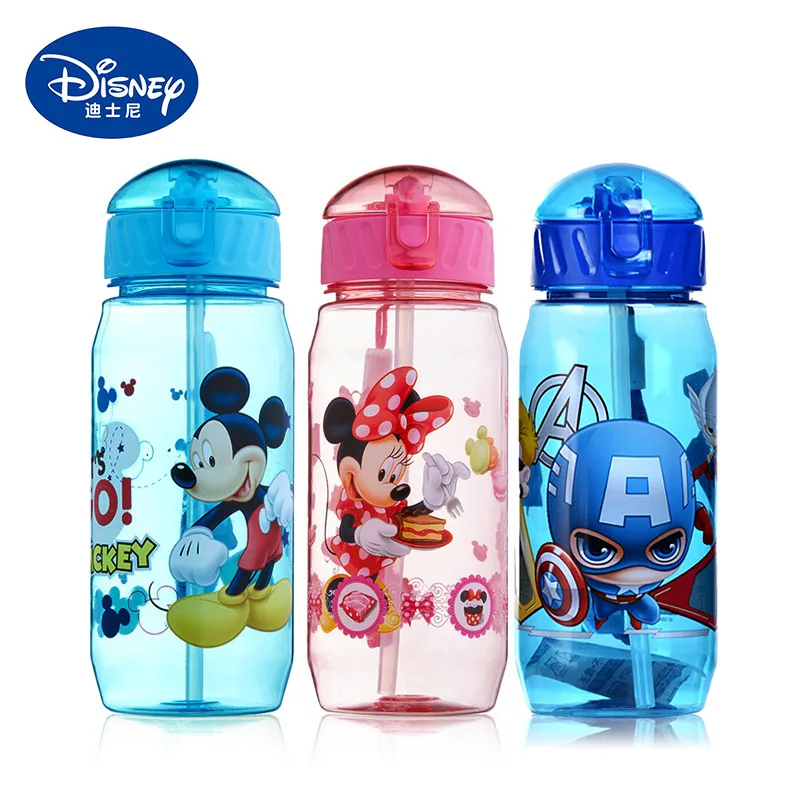 

Baby Water Bottle Tritan Children's Cup Safely BPA Free Mickey Minnie Disney 2019 Baby Feeding Bottle Straw Water Cup 450-500ml