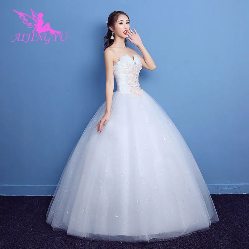 

AIJINGYU 2018 princess free shipping new hot selling cheap ball gown lace up back formal bride dresses wedding dress WK137