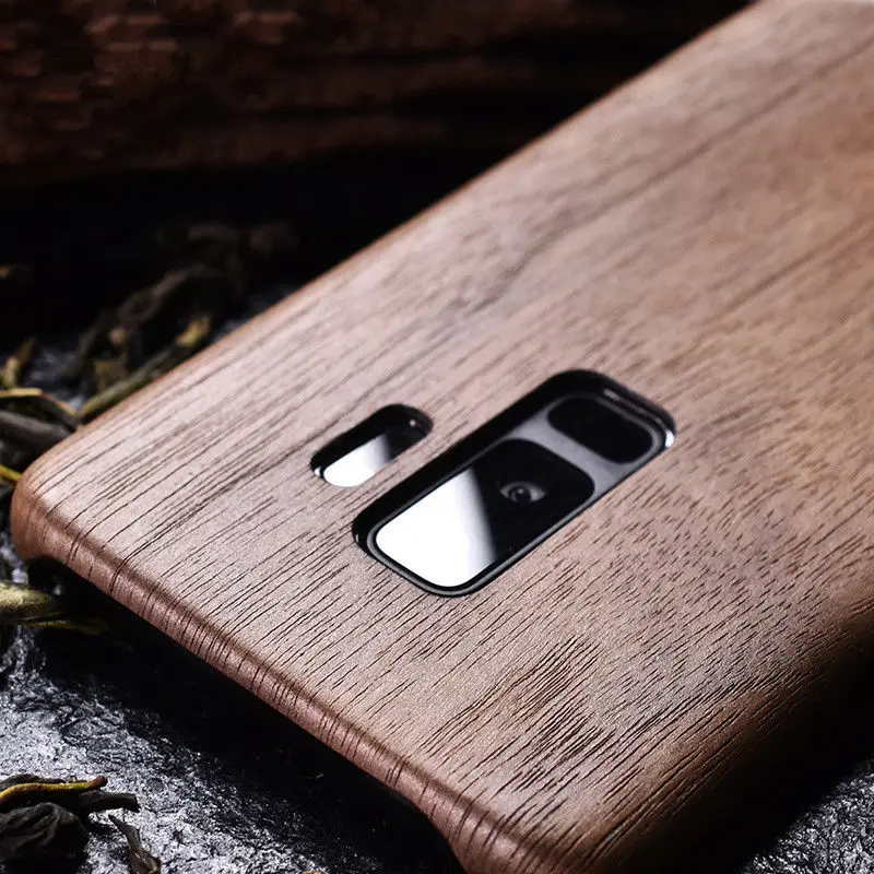 For Samsung Galaxy S22 S21 S10 S10+ S10e S9/S9+ S9 S20 ultra Plus walnut Enony Wood Rosewood MAHOGANY Wooden Back Case Cover