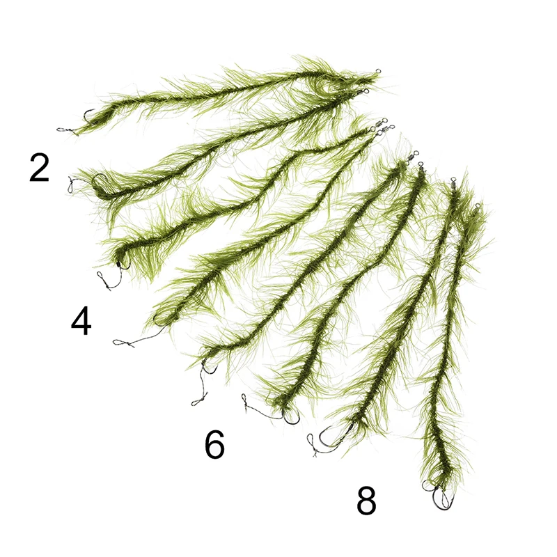 Glass Baits Carp Fishing Hook Ready Made Hair Rigs Terminal Tackle With Hook And Weed Line 20cm