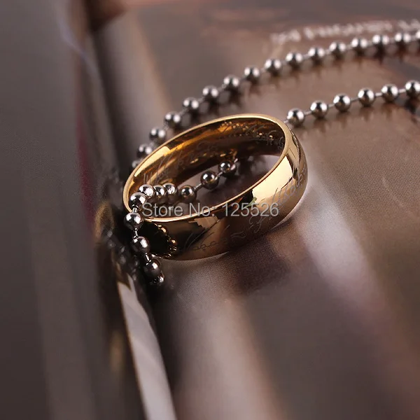 Классические мужские и женские обручальные кольца LOTR Gold GP Ширина подвески 6 мм Размер 6-11 подарок