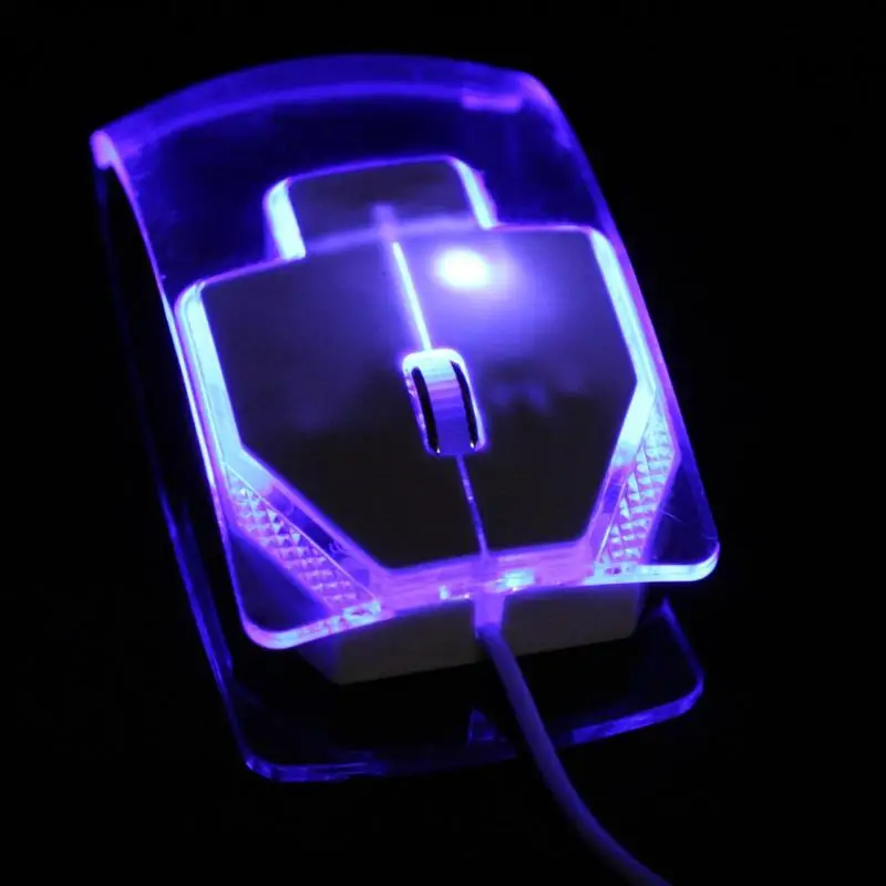 USB 2,0 Проводная оптическая светодиодный световая прозрачная цветная мышь