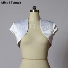 Короткий рукав свадебное болеро Свадебная куртка Белый/Черный жакет свадебное пальто Обертывания вечерние накидки женское платье Болеро Mingli Tengda