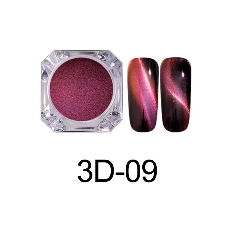 3D эффект кошачий глаз блеск для ногтей УФ гель лак для ногтей магнит волшебное зеркало порошок пигмент инструменты для маникюра 11 цветов - Цвет: 3D-09