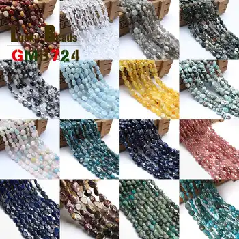 

8-10mm Irregular Natural Stone Bead Mookaite/Clear Quartz Crystal/Labradorite/Indian Agata Stone Bead For Jewelry Making 15inch