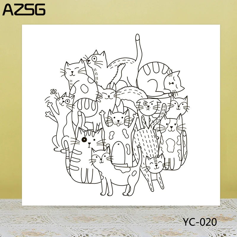 

AZSG Funny Fat Cat Clear Stamps/Seals For DIY Scrapbooking/Card Making/Album Decorative Silicone Stamp Crafts