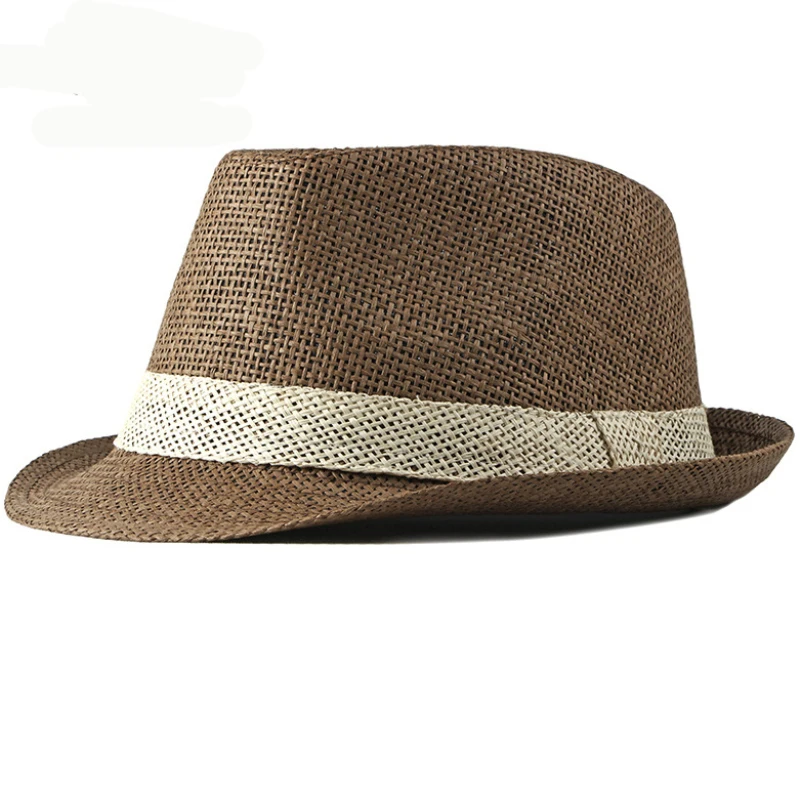 Summer Women Men Fedoras Straw Hat Short Brim Trilby Panama Hats Men Straw Beach Sun Hats For Breathable Fedora Hat beach hat,women sun hat