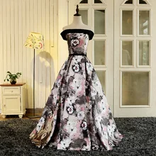 Вечерние платья милое платье с вырезом лодочкой, сексуальное кружевное платье с цветочным принтом, Длинные вечерние платья