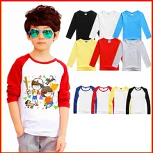 T-Shirts personnalisés à manches longues pour bébés garçons et filles, avec LOGO imprimé solide, 100% coton, pour l'automne