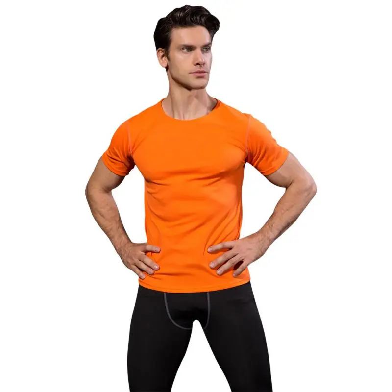 Men's Clothing Elasticity Quick Dry T Shirt Short Sleeve