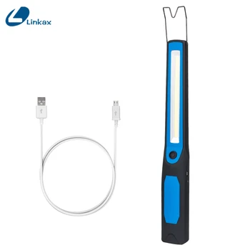 

USB Powerful Lanterna Flash Light COB LED Flashlight with Magnet Hook Working Light