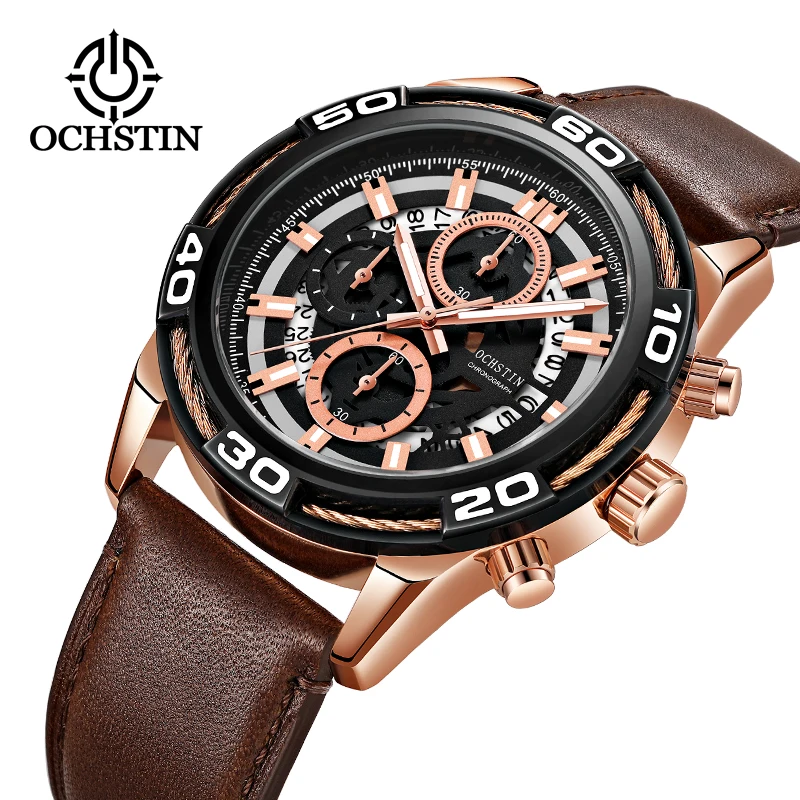 

Luxury Brand Top Man Fashion Watches Men Leather Business Casual Chronograph Sports Date Quartz Wrist Watches relogio masculino