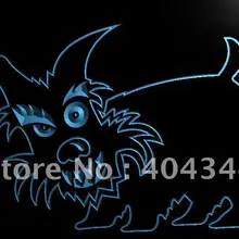 LK095-Скотти Naughty Dog Pet Дисплей свет Вход