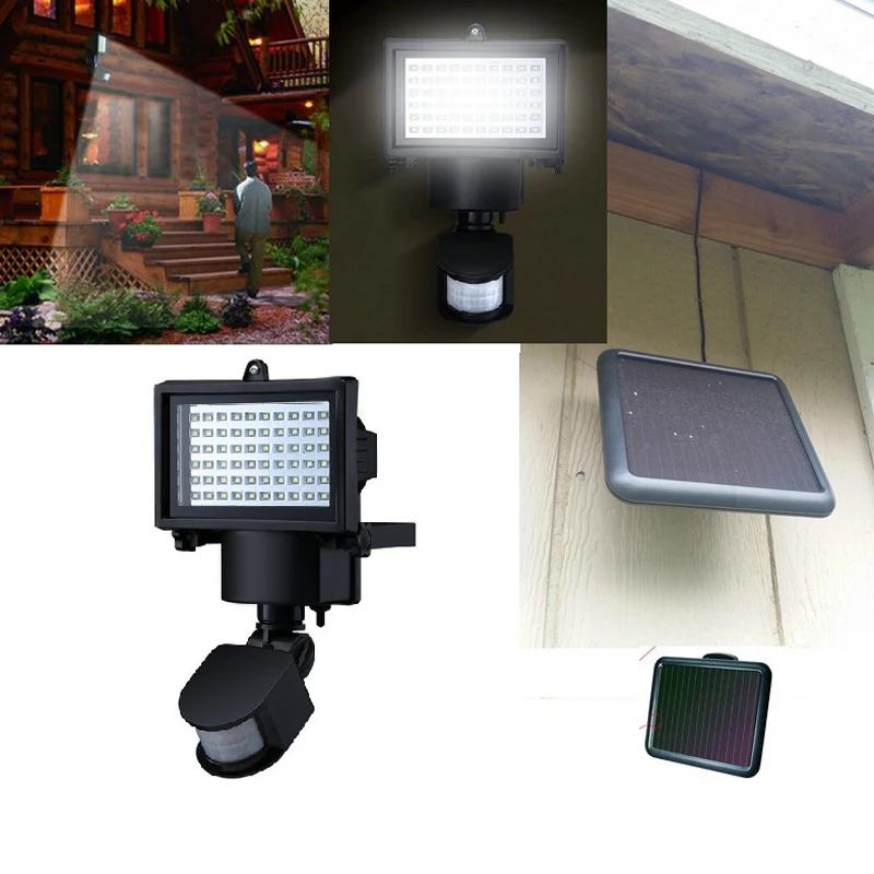 PIR Infrared Motion Sensor solar floodlight Waterproof IP65 60 LEDs