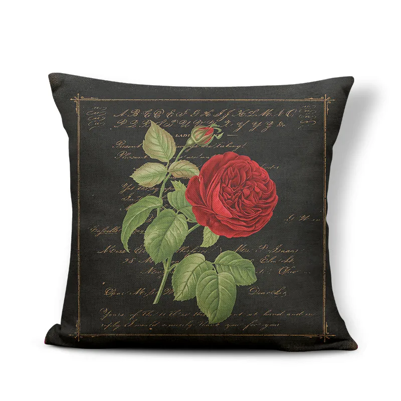 Дропшиппинг винтажный потертый шик деревянный подушки Чехлы для подушек красные розы романический подарок на день Святого Валентина украшения спальни полиэстер - Цвет: 5