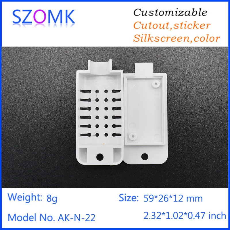 Пластиковый чехол szomk, небольшой датчик влажности, коробка для электроники(2 шт.) 59*26*12 мм, корпус для прибора из АБС-пластика, коробка для управления проектом