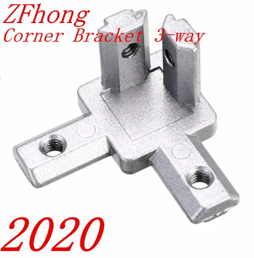 

4pcs 2020 Aluminum profile 3-Way End Corner Bracket Connector for T slot Aluminum Extrusion Profile with screws