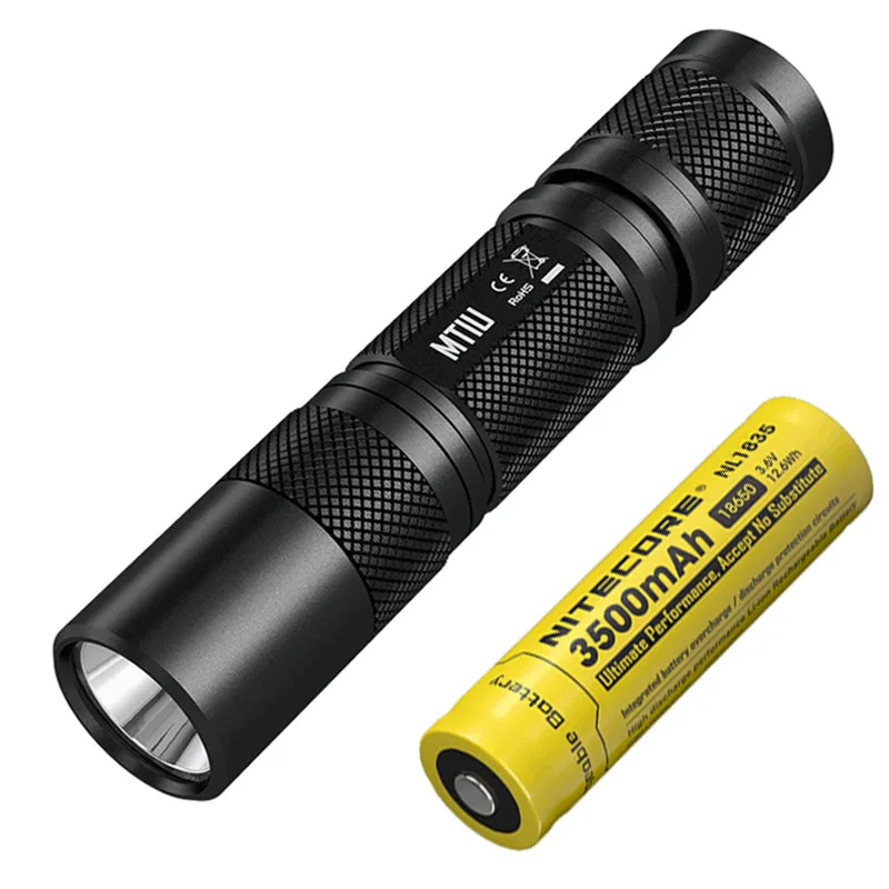 

NITECORE MT1U ultraviolet LED 365nm wavelength cold light flashlight UV led torch + 18650 3500mAh rechargeable li-ion battery