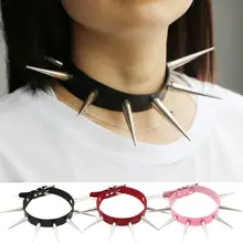 Emo colar e gargantilha do sexy punk, grande rebites rock gótico chokers feminino de couro brinco, colar de rebite, gargantilha declaração