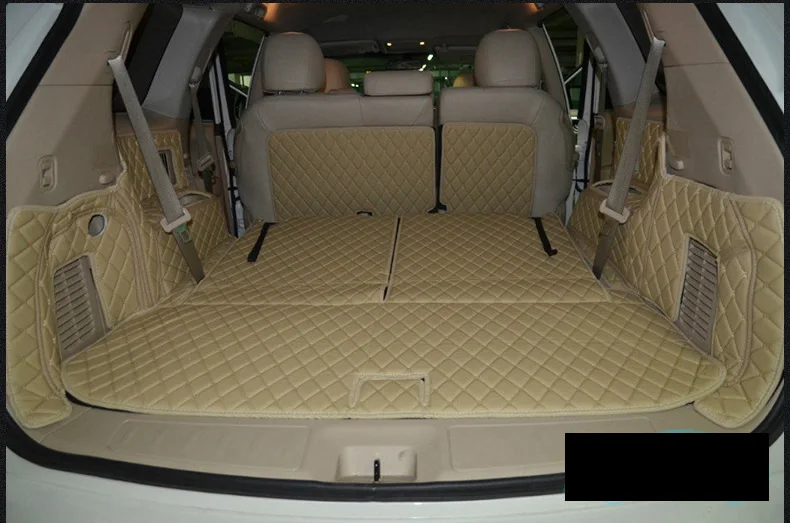 Роскошный волоконный кожаный коврик для багажника Nissan Pathfinder 2013 2014 2015 2016 2017 2018 2019