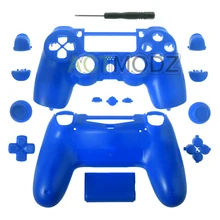 Твердый синий полный комплект оболочки чехол на кнопке ремонт для Dualshock 4 PS4 контроллер# P4M06