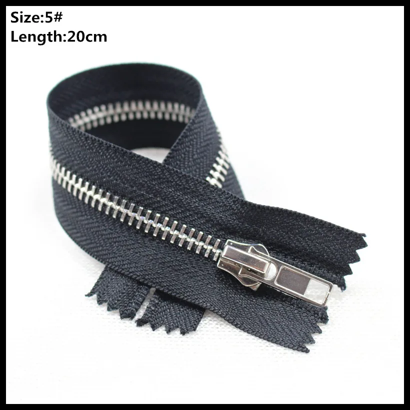 High quality 21cm 5 20pcs/lot black Metal Zipper for Sewing zip