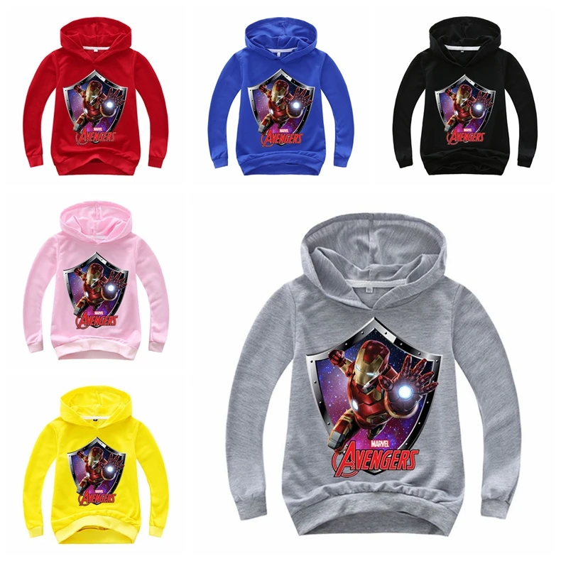 

Marvel's The Avengers Cotton Cartoon Children Hooded Casual Spring Autumn Top Boys Sweatshirts Girl Kids Long Sleeve T Shirt ui8