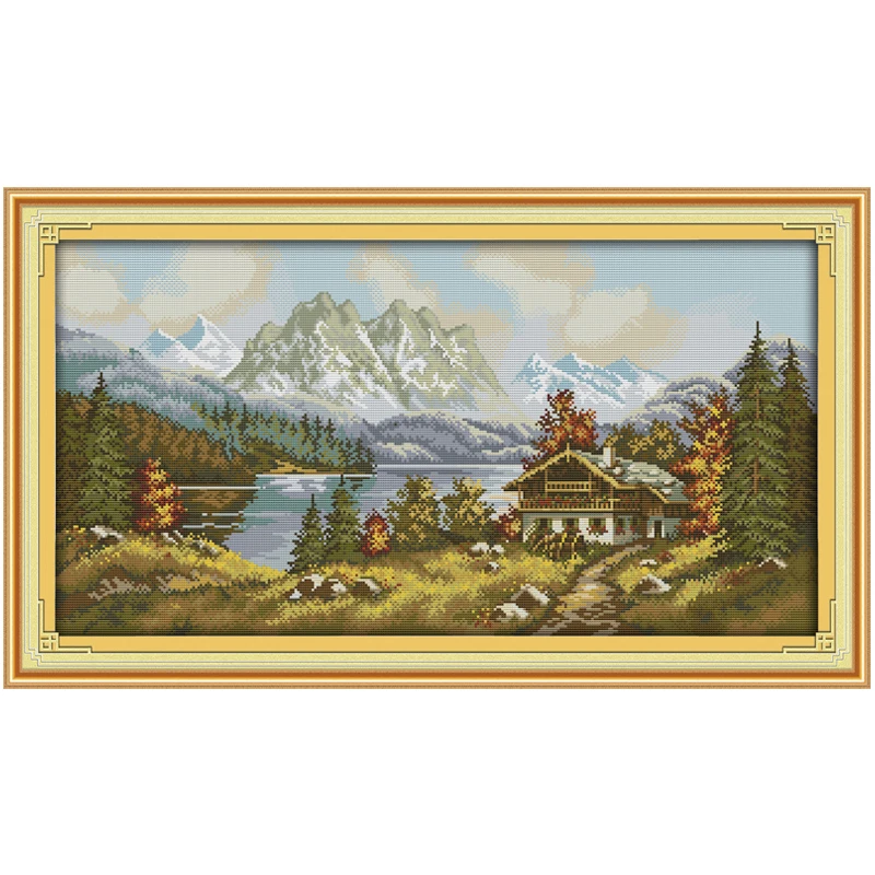 

Landscape People Counted Cross Stitch 11CT 14CT Cross Stitch Set Scenery Cross-stitch Kit Embroidery Needlework