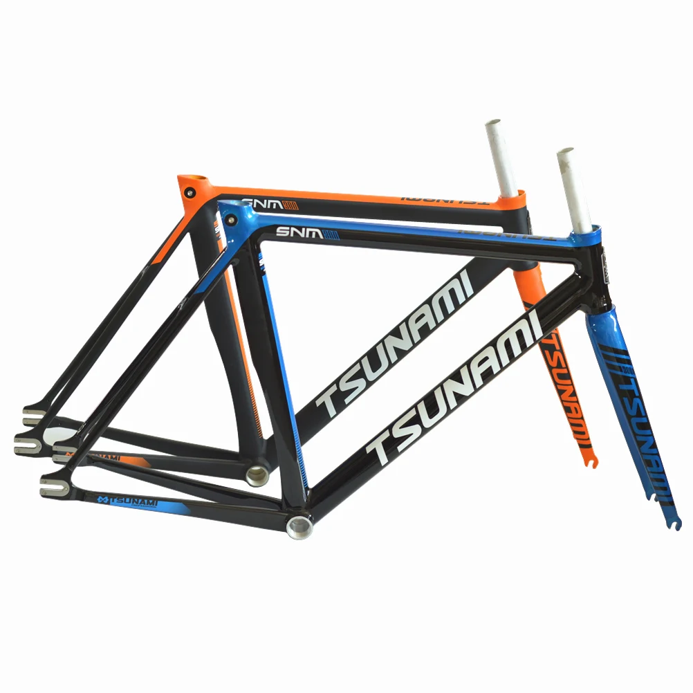 Top TSUNAMI Aluminium Broken wind Fixed Gear Frameset Fork 700c x 52cm 54cm Fixie frame Track High Quality Bicycle Parts SNM300 1
