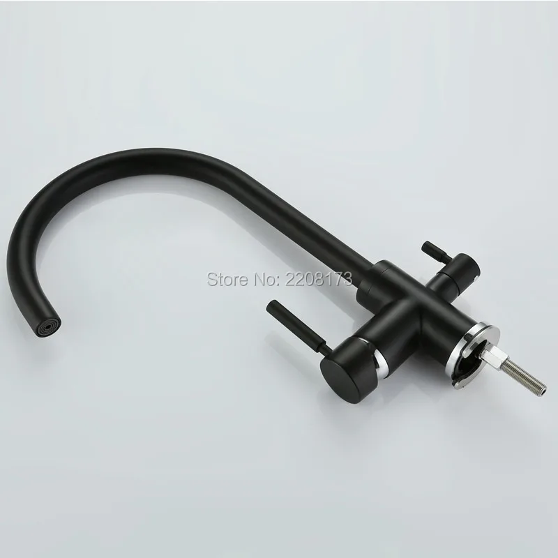 Smesiteli New Arrival Luxury Matte Black Finish Osmosis Reverse 3 in 1 Kitchen Faucet three way clean water filter taps