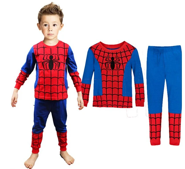 

New Spider man children clothing sets,fashion spiderman cosplay costume kids pajama sets,long sleeve toddler baby sleepwear