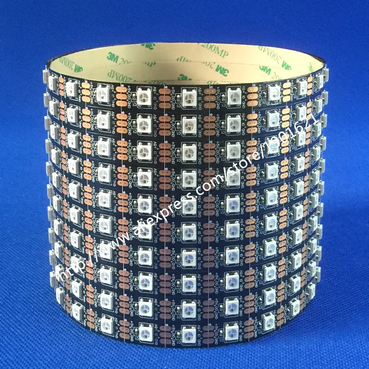 Chip On Board Led Strip Black PCB 5M WS2812B LED Strip WS2812 IC Chip 5050 SMD 60led/m LED