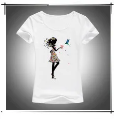 Креативный дизайн, футболка с цветочным принтом и бабочками для девочек, женские модные топы с короткими рукавами, футболки, футболки F79
