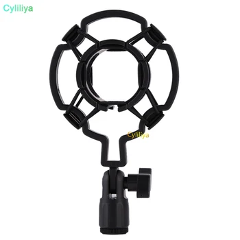 

50pcs Universal 3KG Bearable Load Mic Microphone Shock Mount Clip Holder Stand Radio Studio Sound Recording Bracket Black