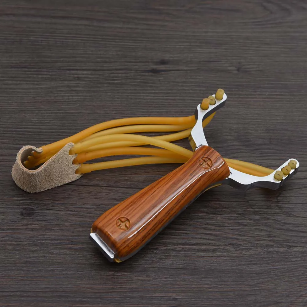 

Super Powerful High Velocity Aluminium Alloy Slingshot Bow Hunting Catapult With Strength Rubber Band Latex For Outdoor Hunting