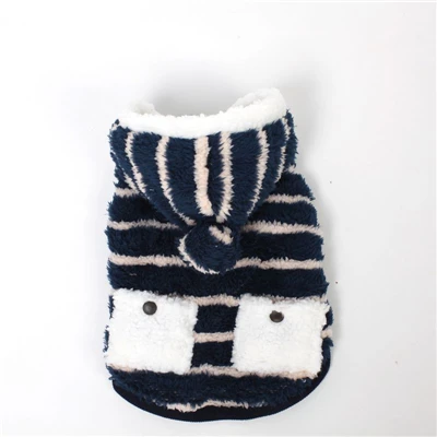 2015 New Arrival Winter Pet Padded Coat Puppy Pocket Stripe Warm Down Dog Jackets Pet Hoodie Clothes