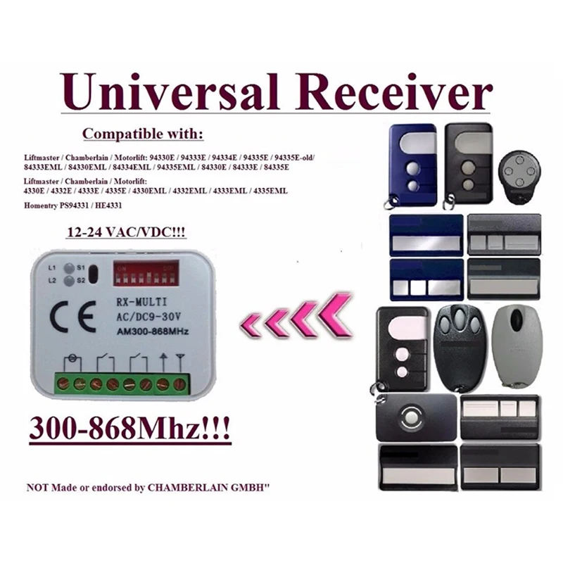 

10pieces Liftmaster / Chamberlain / Motorlift / HOMNTRY remote controls receiver beautiful