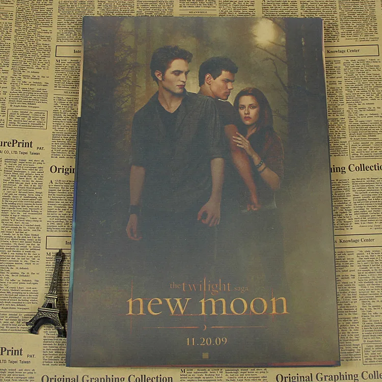 

Twilight Chris teart Robert Pattinson Retro Old Bar Cafe kraft paper poster