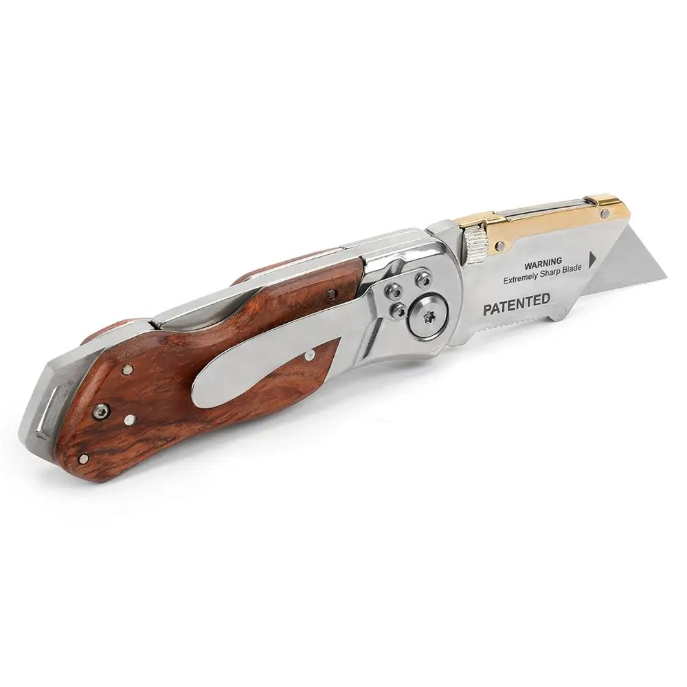 

WORKPRO Folding Knife Pipe Cutter Pocket Knife Wood Handle Knife with 10PCS Blades