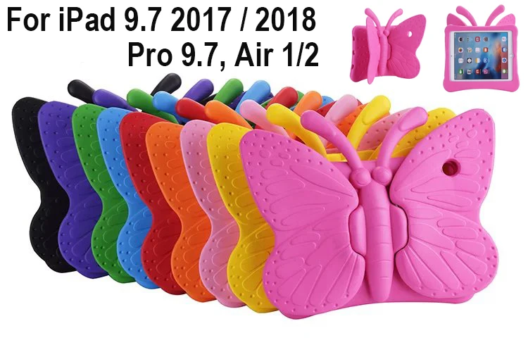 

EVA shockproof Washable Case Cover for iPad 9.7 2017 2018 Pro 9.7 Air 1 2 Kids Children Cartoon butterfly Tablet Protective skin