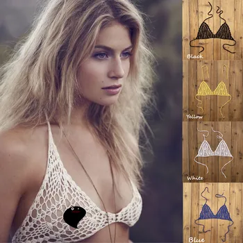 

13 Colors Crochet Women's Micro Swimwear Top Extreme Sexy Mini Bikini Top Sunbathing