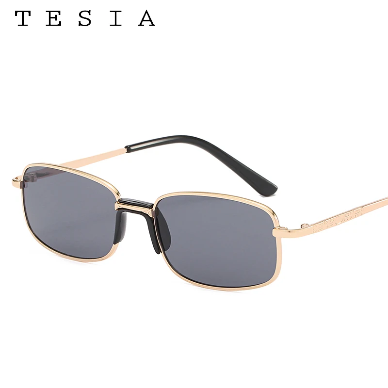 

Small Gold Rectangle Sunglasses Men Women Metal Frame Tinted Color Lens Shades Retro Red Blue Glasses Alloy Oculos Vintage
