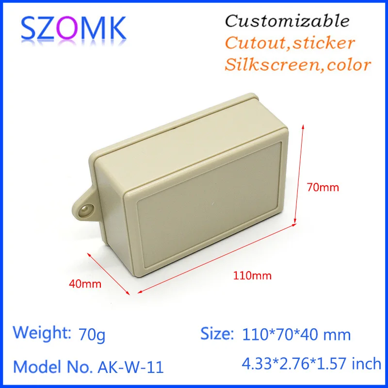 

one piece szomk diy enclosure electronics plastic box instrument enclosure small enclosure project box for pcb 110*70*40mm