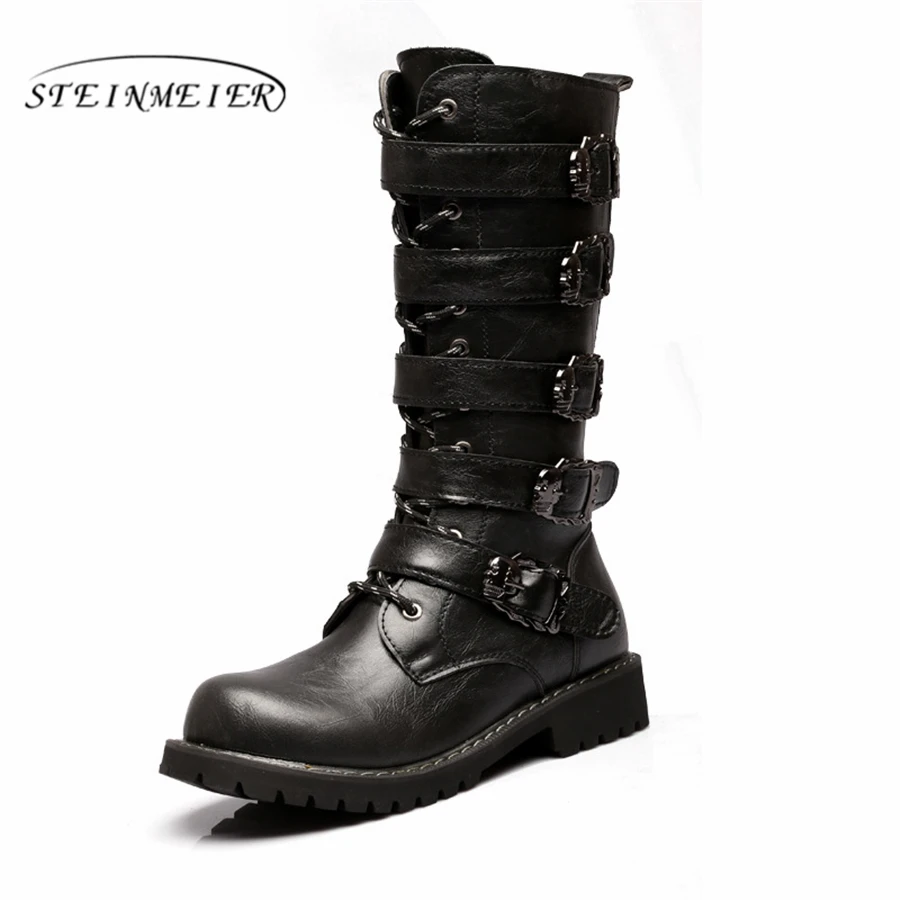 

Winter men boots PU Leather High Martin boots men leather boots zip British high boots oxford shoes for men black 2019