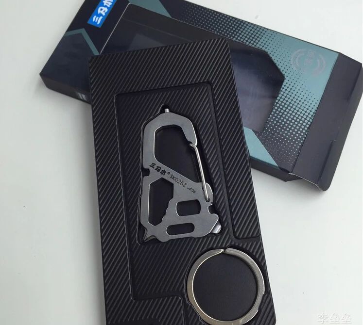 

Sanrenmu Combination keychain tool portable Multi carabiner Ring Spanner Wrench Screwdriver Bottle Opener camp hike chain