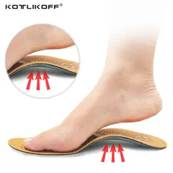 KOTLIKOFF высокое качество кожаные стельки ортопедические для плоских поддержка свода стопы 25 мм ортопедическая обувь вставки в обувь для